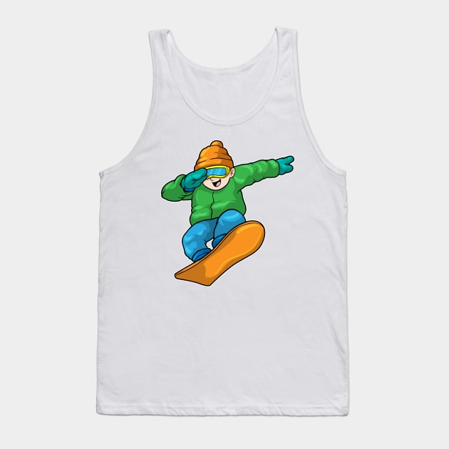 Snowboarder with Snowboard at Hip Hop Dance Dab Tank Top by Markus Schnabel